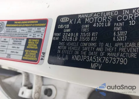 2019 Kia Soul + z USA, uszkodzony, nr VIN KNDJP3A51K7673790